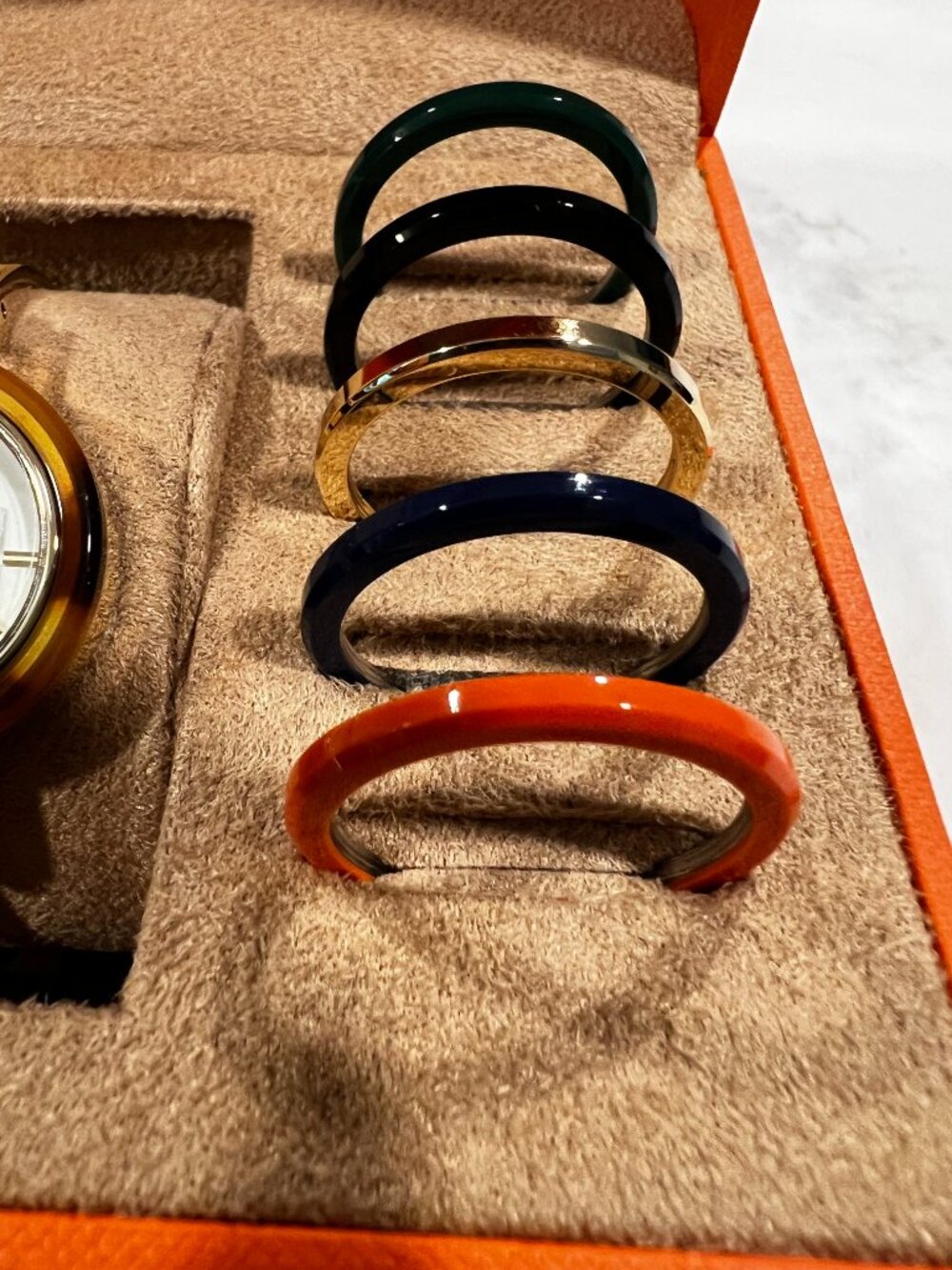NEW Tory Burch Gigi Gold Bangle Watch Interchangeable Bezel Set TBW2100 Box - Picture 2 of 14